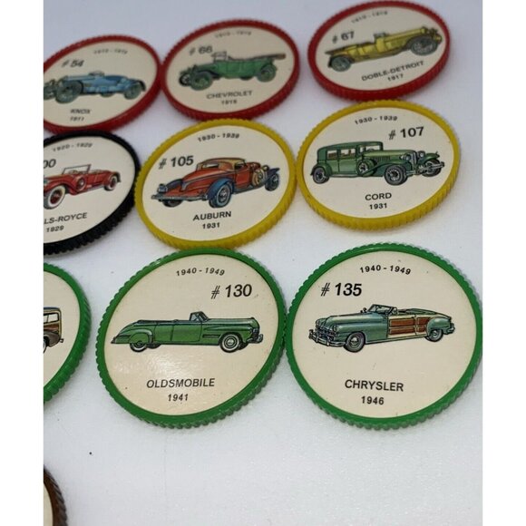 25 Vintage Jello Hostess Coins Automobile Antique Car Chips Picture Wheels - Picture 9 of 14